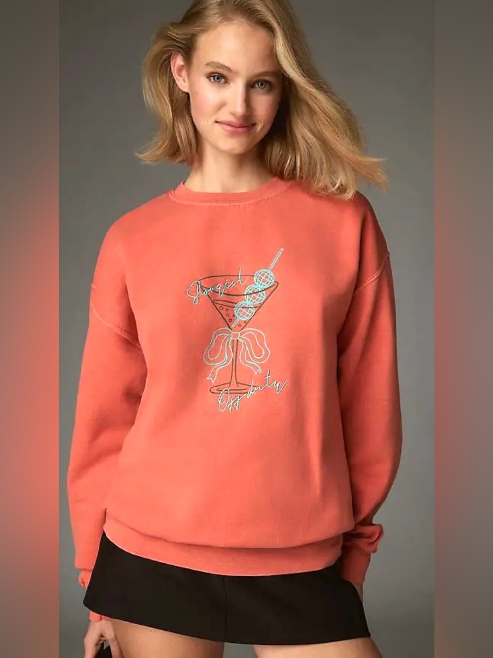 By Anthropology
Womens “Showgirl” Coral Oversized Graphic Sweatshirt Size M